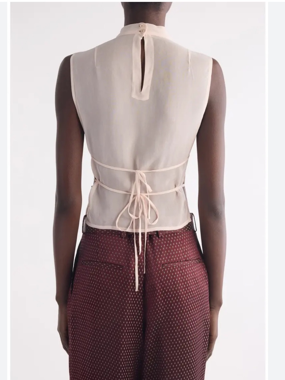 Dries Van Noten Cream Crystal-Embellished Sleeveless Tank - Picture 2 of 12